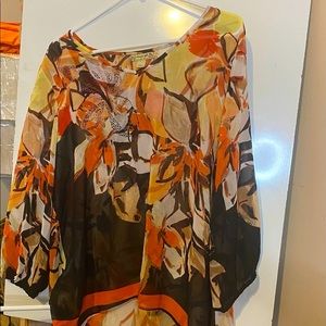 Slit back sheer blouse